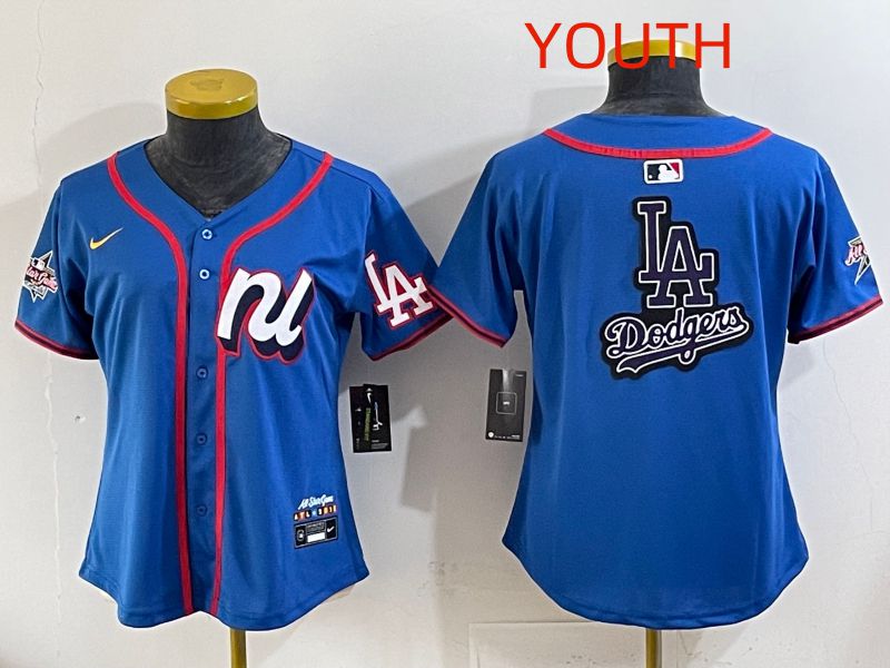 Youth 2025 Los Angeles Dodgers Blank Blue All star Nike MLB Jersey style 05